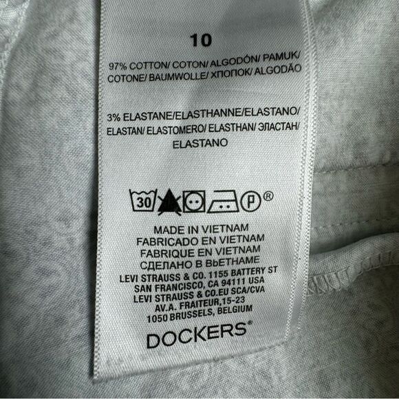 Dockers Womens Capri Blue White Cotton Pants Pockets SZ 10 - Picture 10 of 11